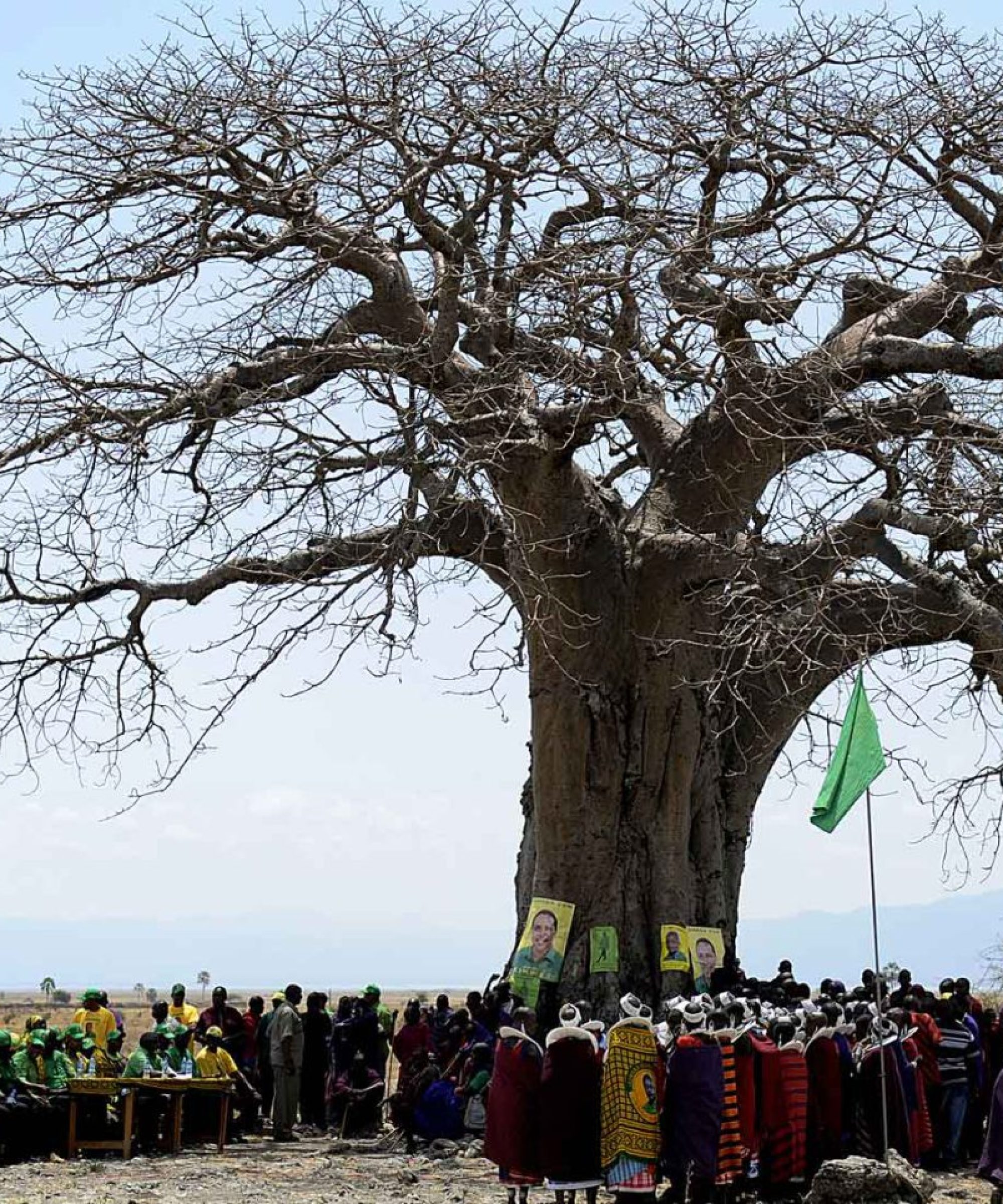 Maasai People Gather Under Tree